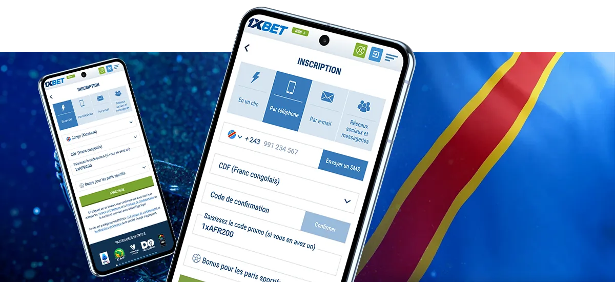 L’inscription sur 1xBet RDC
